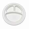 Americareroyal PrimeWare 9 in. Heavy Weight Plate Natural White Bagasse 3 Comp, 5PK PL-93